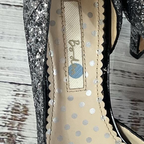 Boden Heels Pumps Shoes size 36 5.5 Gray Silver Sparkles Wedding Prom Evening - Picture 4 of 14